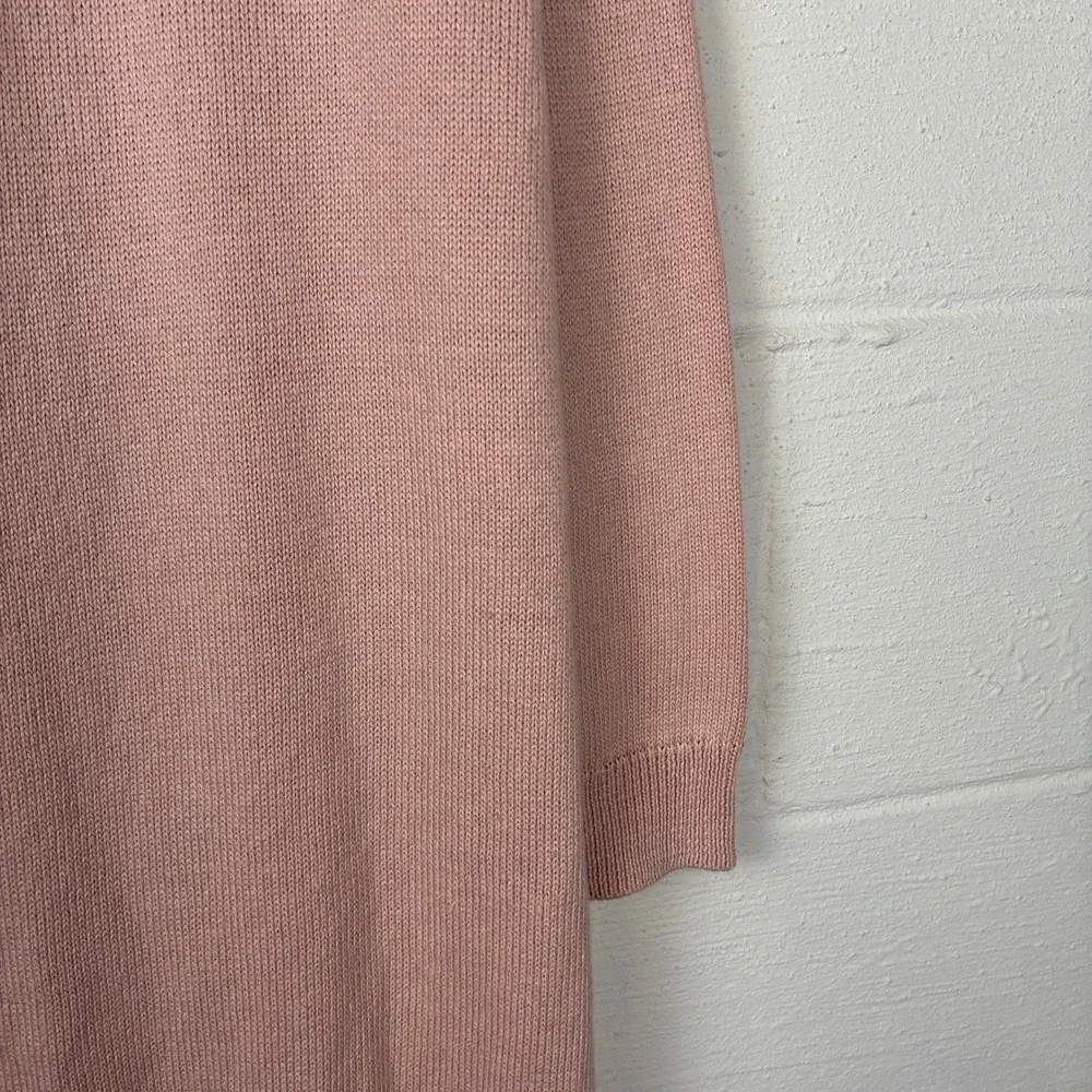 Eileen Fisher Womens Organic Linen Cotton Longline Cardigan Size M Salmon Pink
